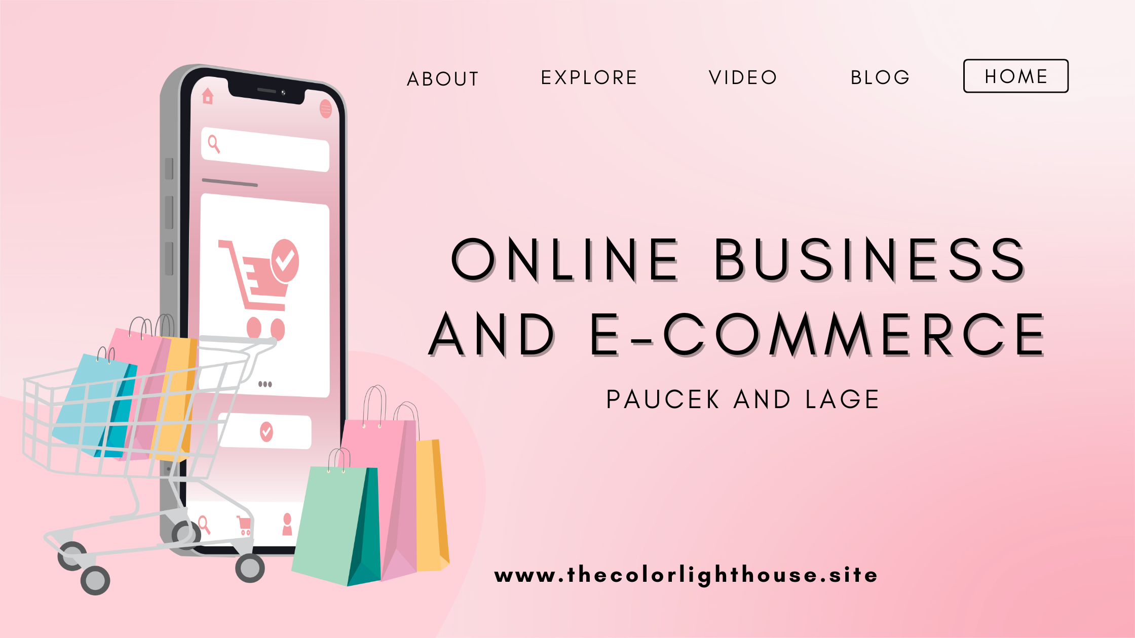 Colorful Illustrated Online Business and E-Commerce Blog Banner