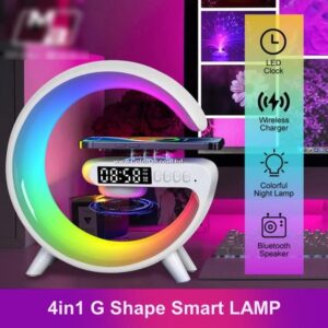 G Lamp Smart Light Bluetooth Speaker Clock/Alarm Clock Wireless Charger Atmosphere Lights
