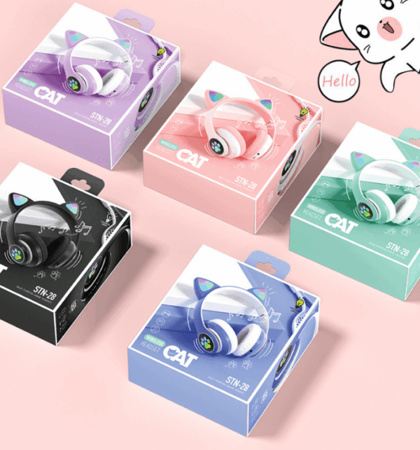 Cute Cat Ear Bluetooth Wireless LED Light Glow